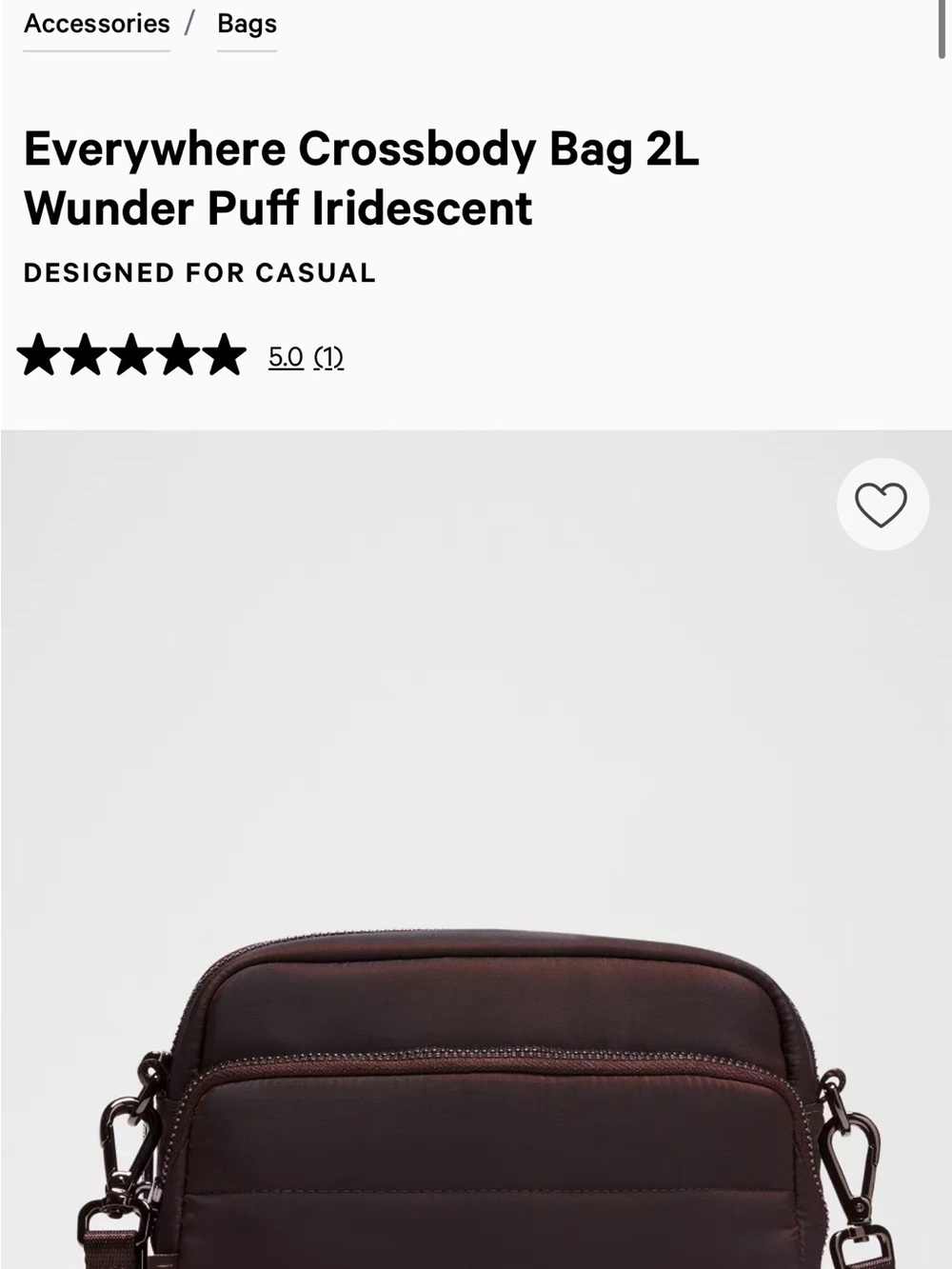 NWT Lululemon athletica Everywhere Crossbody Bag - Iridescent Brown
